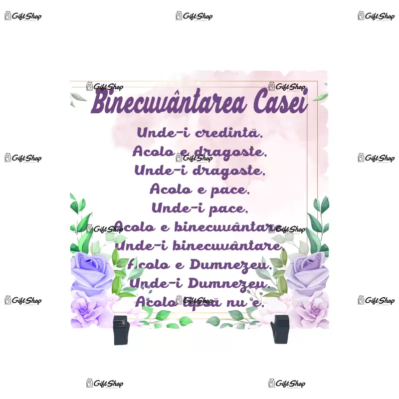 Binecuvantarea casei, placheta cu mesaj b